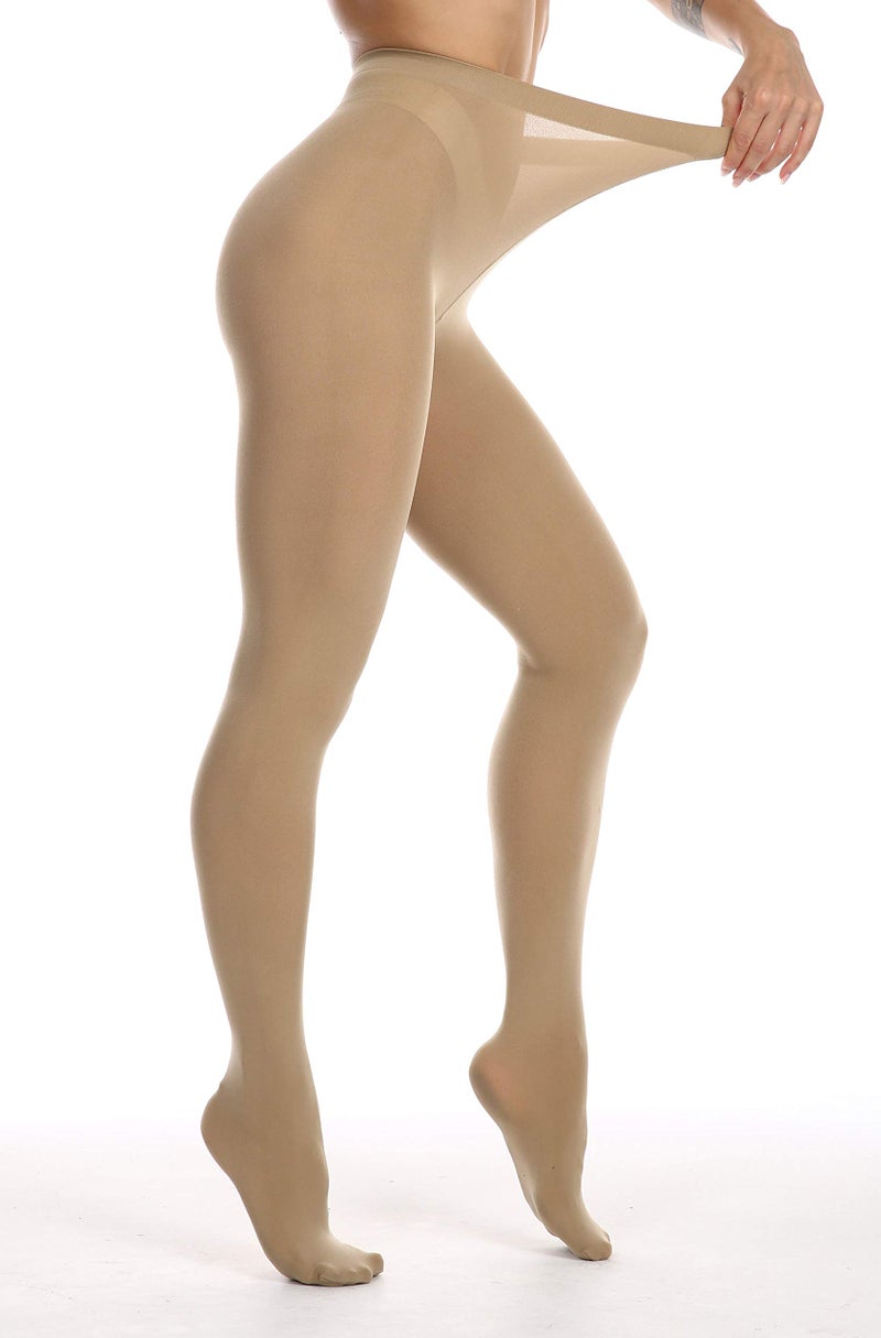 EVERSWE Women's 80 Den Soft Opaque Tights, Women's Tights (S/M, Natural) - Image 2